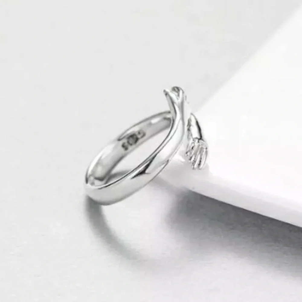 NEW 925 STERLING SILVER LOVE HUG ADJUSTABLE RING, CUTE RING, SHINY RING. - Picture 5 of 6